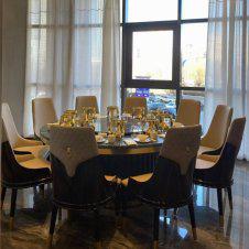 榆林酒店包厢大理石电动餐桌定做