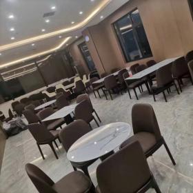 渭南红星美凯龙餐厅食堂岩板餐桌餐椅定制交货案例